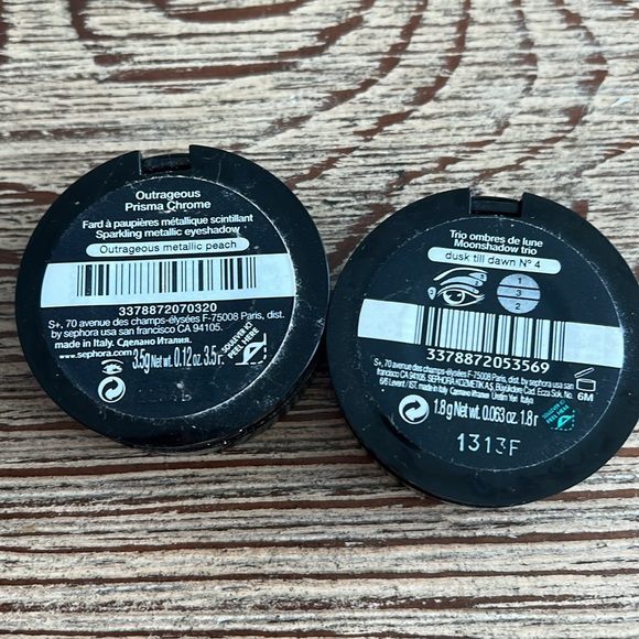 Sephora bundle of 2 eyeshadows: dusk till dawn moon & outrageous prisma chrome - Picture 3 of 3